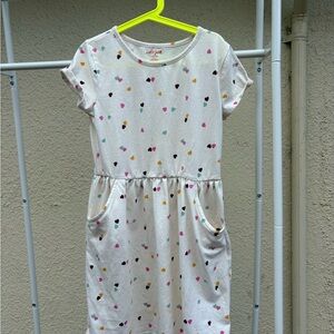 Cat & Jack White Dress with Colorful Hearts